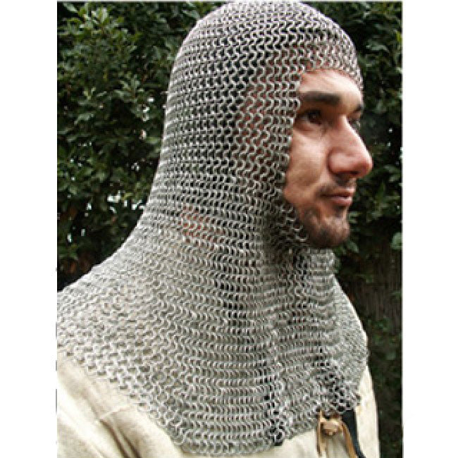 Chainmail Coif - Butted - Zinc Plated