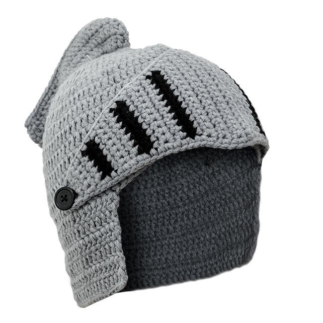 Knitted Knight Helmet Hat – Adult Size